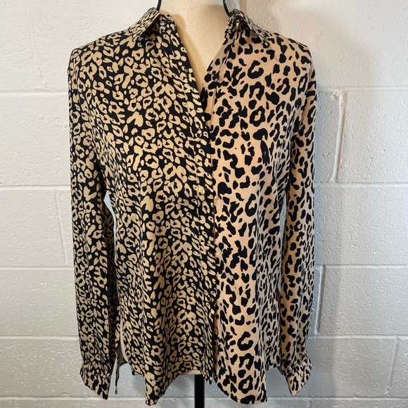 Honey Punch Leopard Print Long Sleeve High Low Top - Picture 1 of 15
